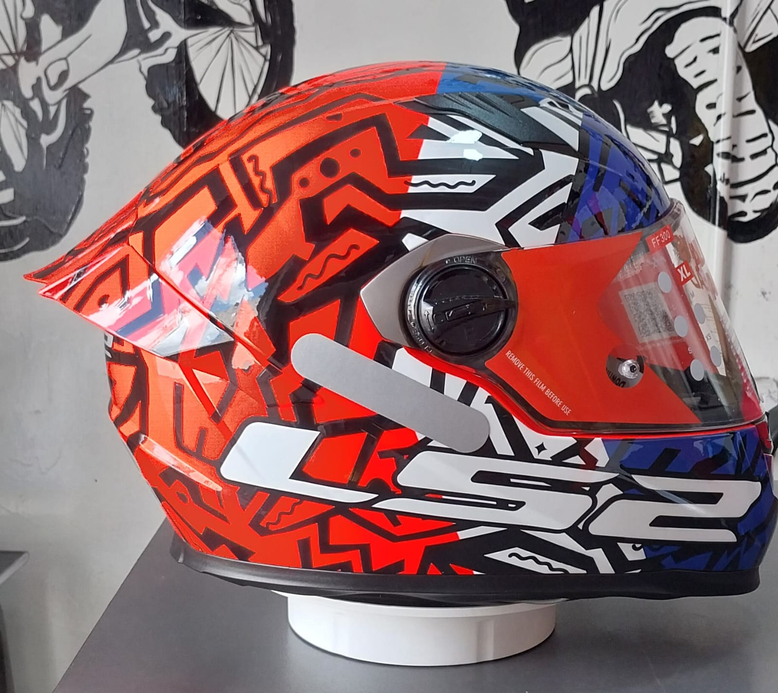 LS2 Full Face Orange blue(FF300)