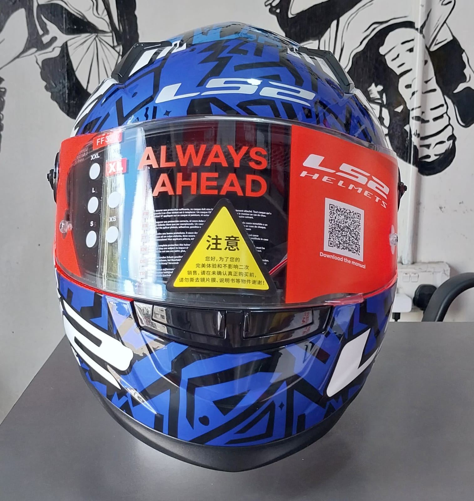 Ls2 ff300 Blue orange front.jpg